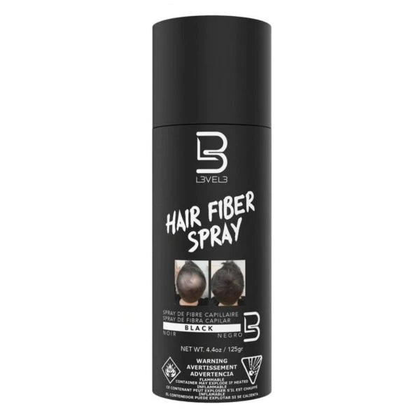 LEVEL3 Hair Fiber Spray Black 4.4 oz